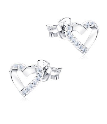 Lovely heart with CZ Silver Stud Earring STS-5141
